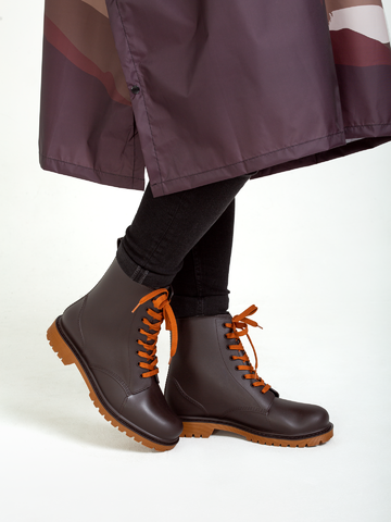 Brown rain boots sales